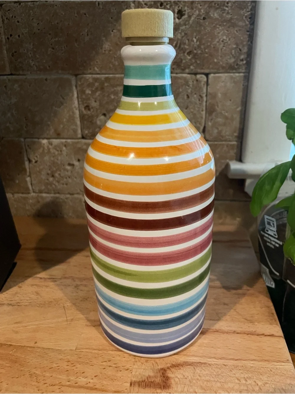 Frantoio Muraglia Striped Olive Oil Bottle